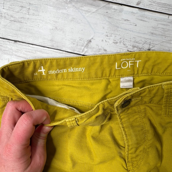 Loft modern skinny cords  in lime green 4 - Picture 9 of 11
